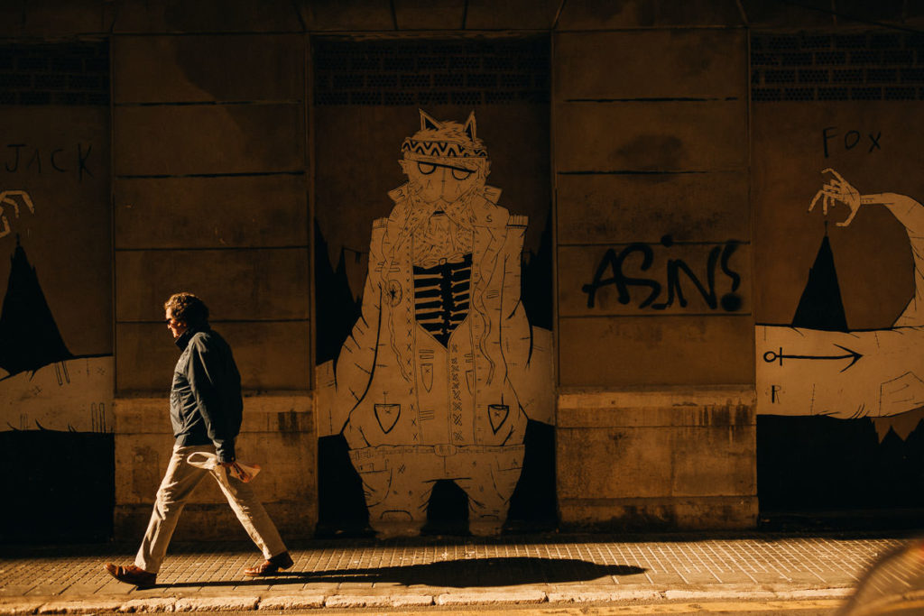 Wandmalerei in Málaga, Andalusien.