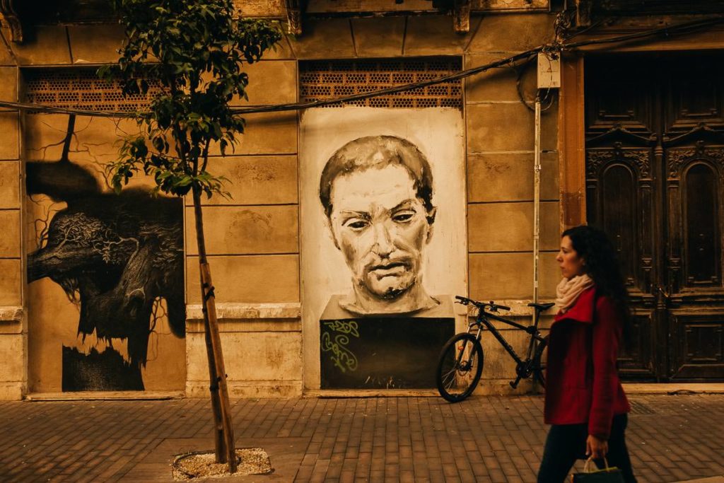 Wandmalereien in Málaga, Andalusien.