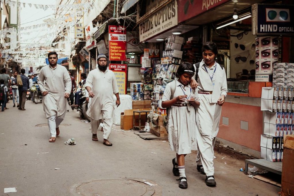 Gasse in Old Delhi, Indien