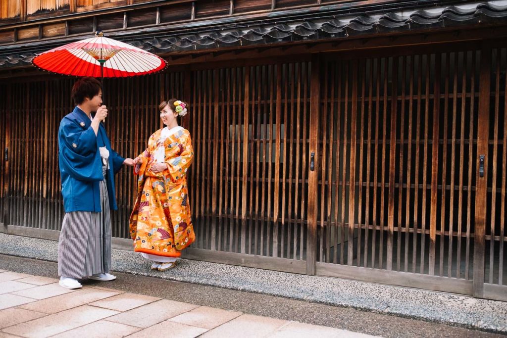 Japanisches Paar in Kanazawa, Japan