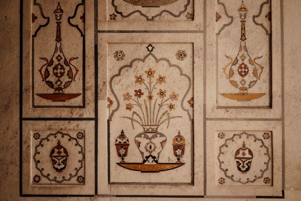 Verzierung im Itimad-ud-Daula-Mausoleum, Baby Taj, Agra