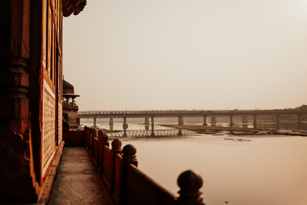 Blick auf den Fluß vom Itimad-ud-Daula-Mausoleum, Baby Taj, Agra