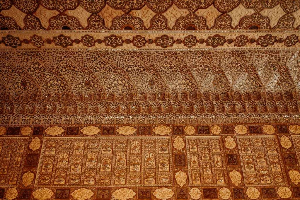 Dekoration im Amer Fort in Jaipur, Rajasthan