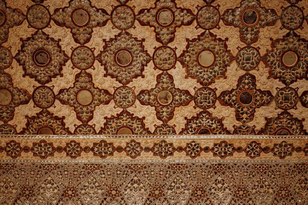 Dekoration im Amer Fort in Jaipur, Rajasthan