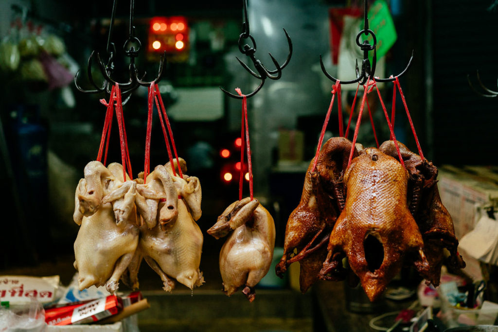 Enten an einem Verkaufstand in Chinatown
