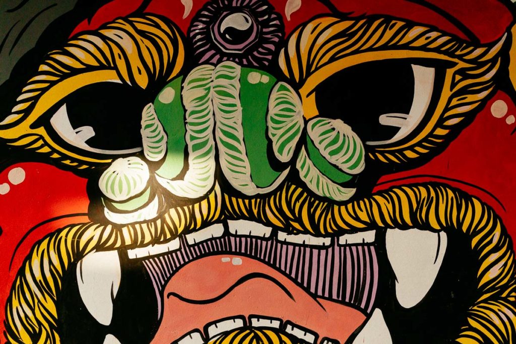 Detailaufnahme einer Wandmalerei