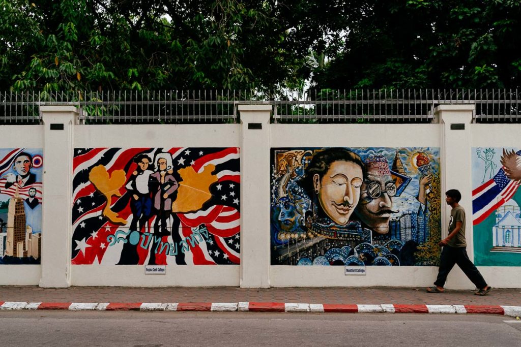 Graffiti über thailändisch-amerikanische Freundschaft in Chiang Mai