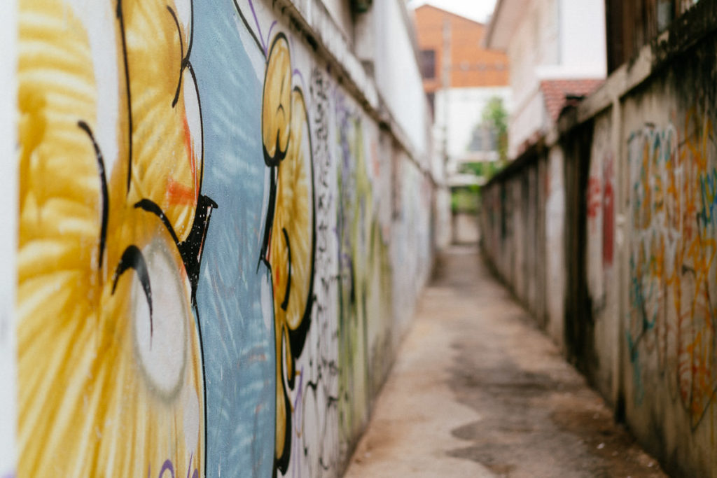 Graffiti-Gasse in Chiang Mai