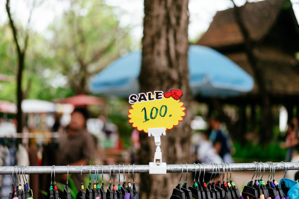 Preisschild des Second Hand Markts